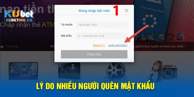 Lý do quên mật khẩu KUBET